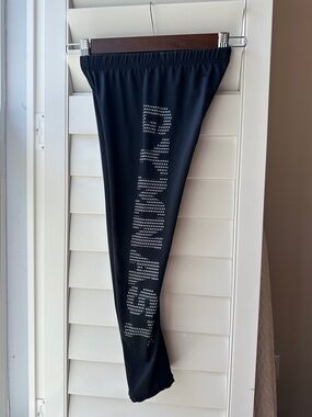 Gymnastics Kids Black Leggings with Rhinestone Lettering